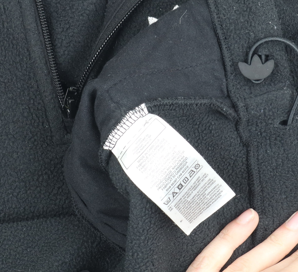 Adidas Unisex Black XS Fleece Sweatshirt