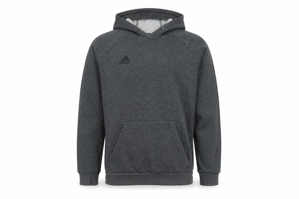 Front view of Adidas Men's Grey Pullover Hoodie S