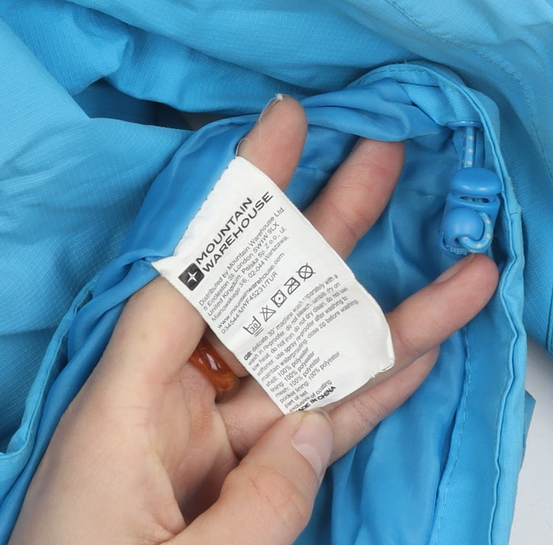 Mountain Warehouse Women's Blue Waterproof Rain Jacket Size 12