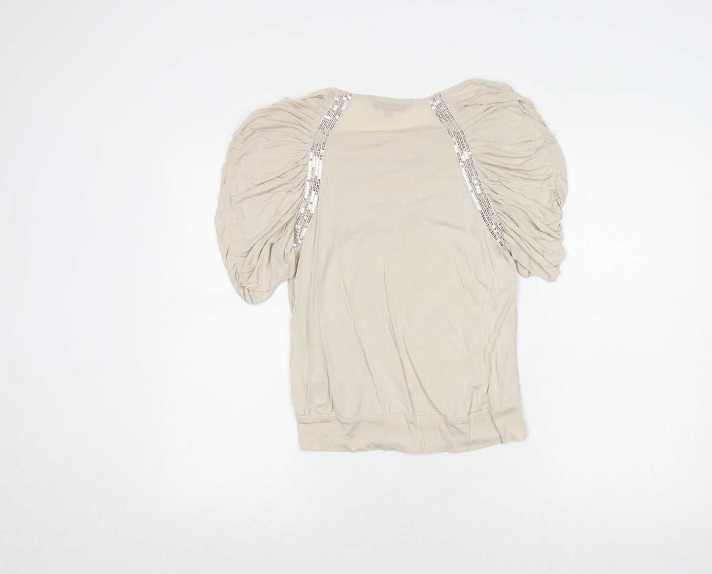 Jasper Conran Women's Beige Sequin Blouse Size 10 Petites