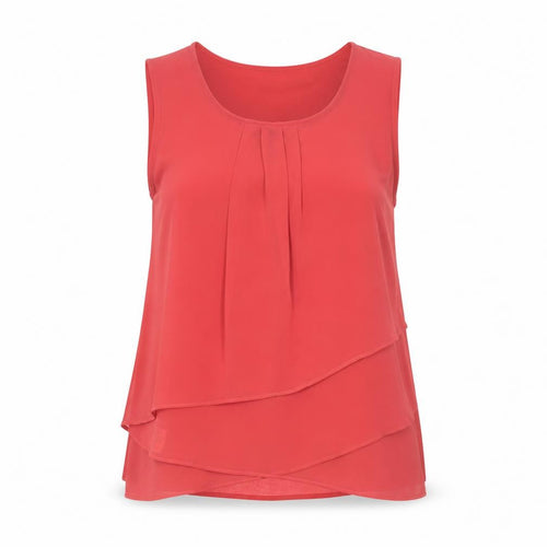 Laura Ashley Women’s Red Sleeveless Tunic Blouse Size 12