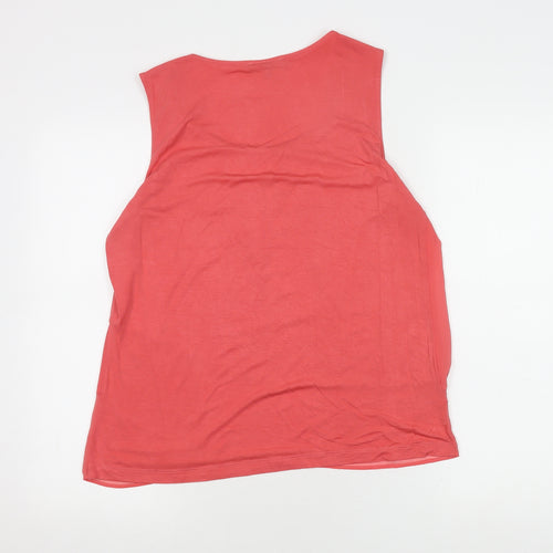Laura Ashley Women’s Red Sleeveless Tunic Blouse Size 12