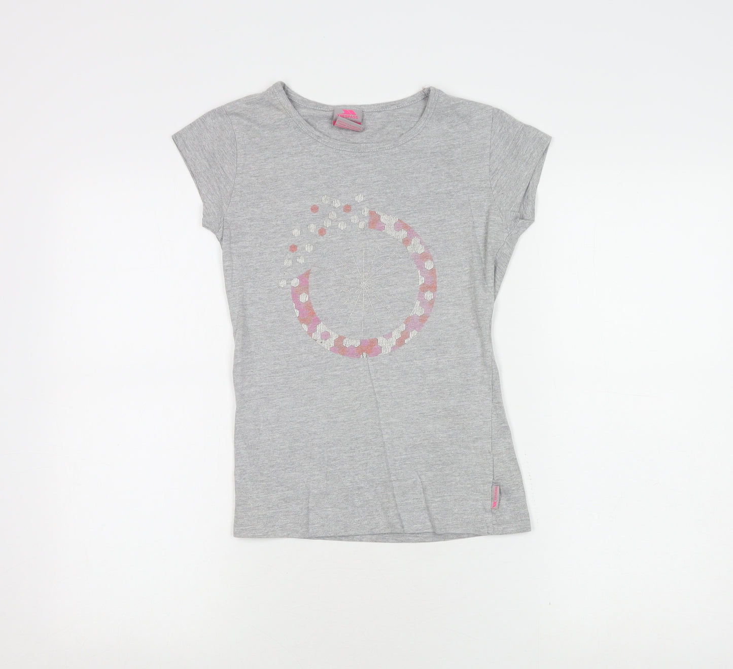 Trespass Girls Grey T-Shirt, Short Sleeve, 9-10 Years