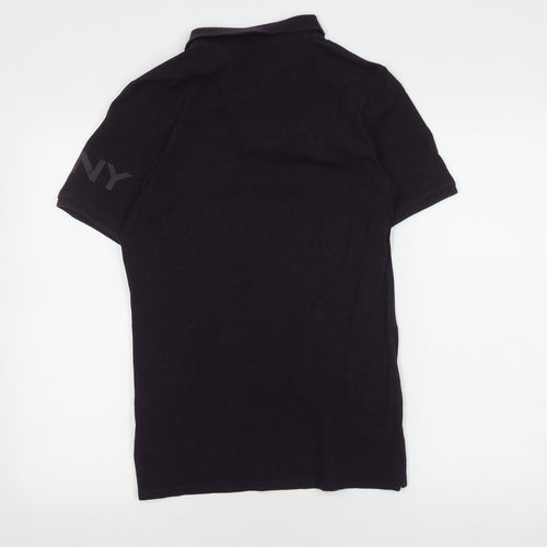 DKNY Men's Black Slim Fit Polo, XS, Short Sleeve