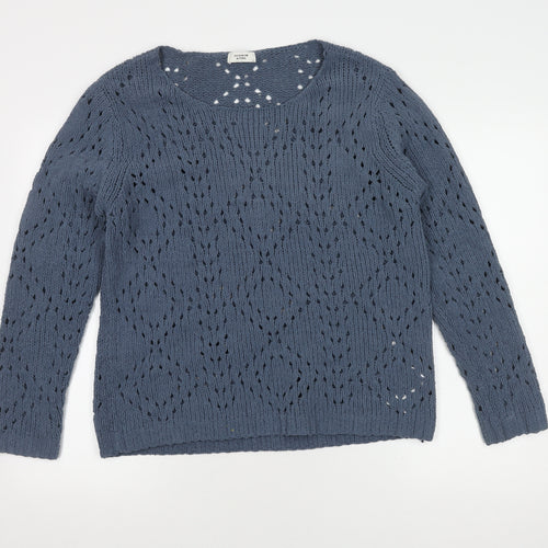 Jacqueline de Yong Women's Blue Knit Pullover Jumper L