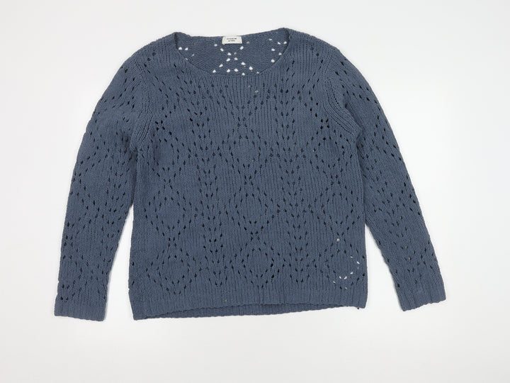 Jacqueline de Yong Women's Blue Knit Pullover Jumper L