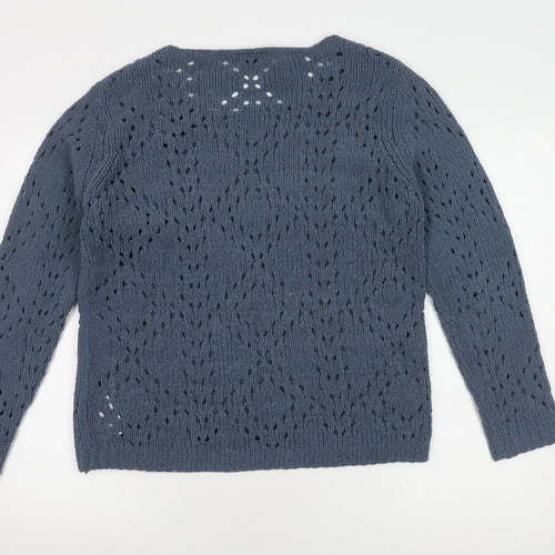 Jacqueline de Yong Women's Blue Knit Pullover Jumper L