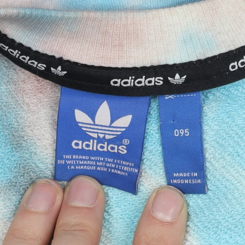 Adidas Women’s Blue Pink Tie-Dye Crew Neck Sweatshirt L