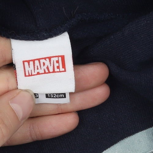 Marvel Boys Black Pullover Hoodie 12-13 Years Hooded Graphic