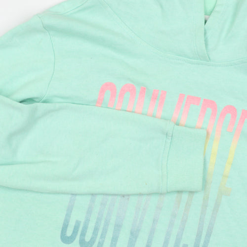 Converse Girls Green XL Pullover Hoodie, Logo, Hooded, Graphic Print