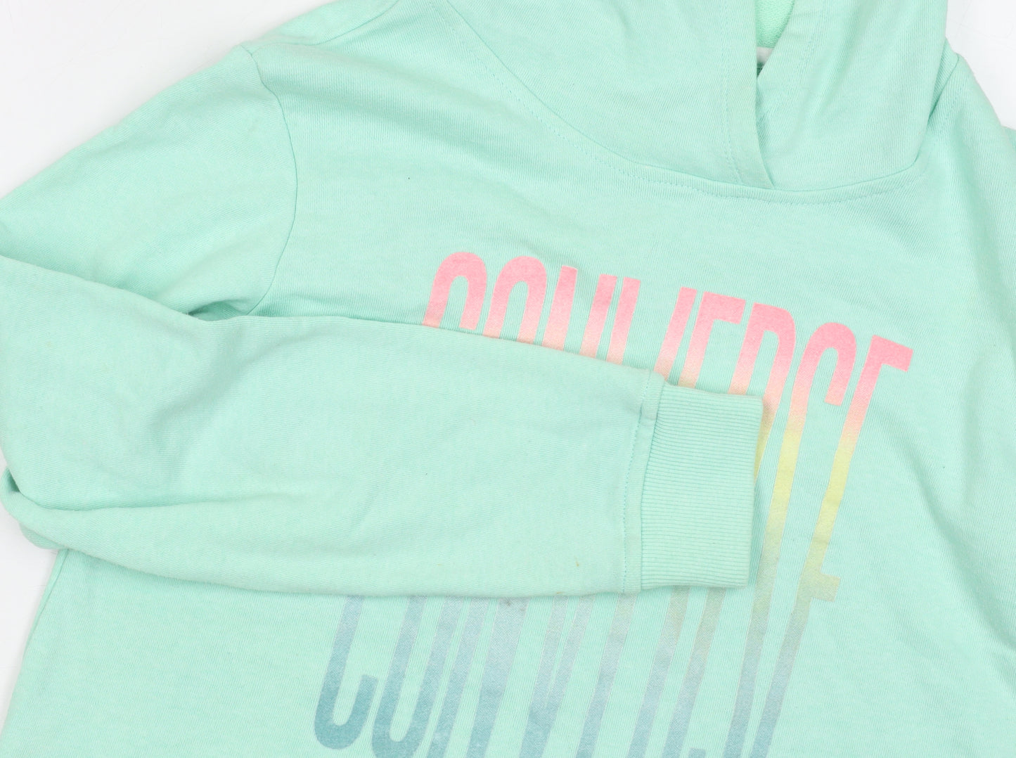 Converse Girls Green XL Pullover Hoodie, Logo, Hooded, Graphic Print