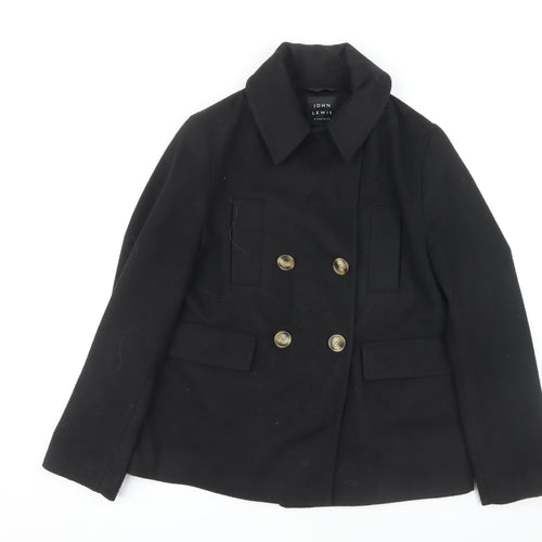 John Lewis Women's Black Pea Coat Size 8