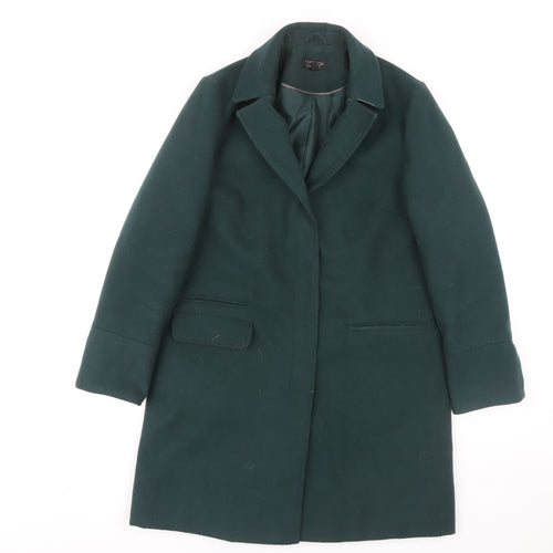 Topshop Women's Green Overcoat Size 8