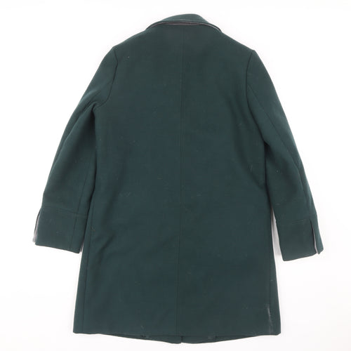 Topshop Women's Green Overcoat Size 8