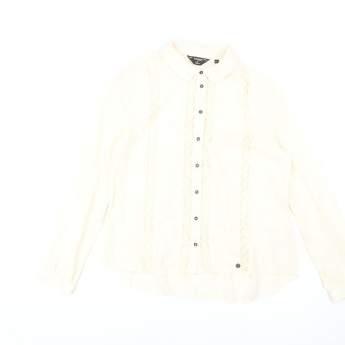 Superdry Women's Ivory Button-Up Shirt UK 10