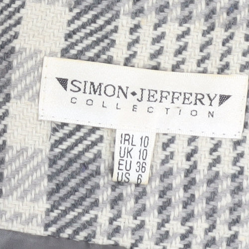 Simon Jeffery Women's Grey Check Blazer Size 10