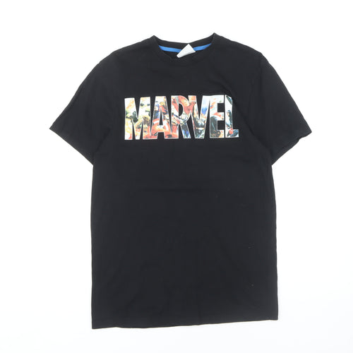 Marvel Men’s Black Comic T-Shirt, S, Short Sleeve Cotton