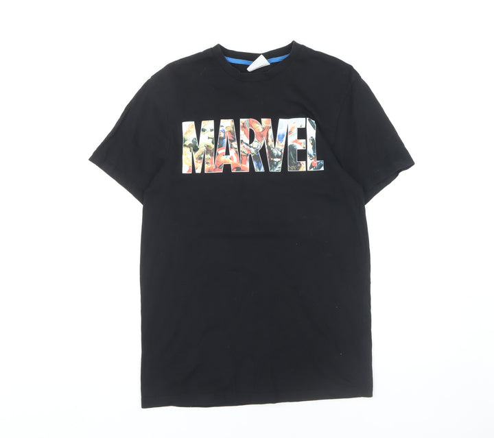 Marvel Men’s Black Comic T-Shirt, S, Short Sleeve Cotton