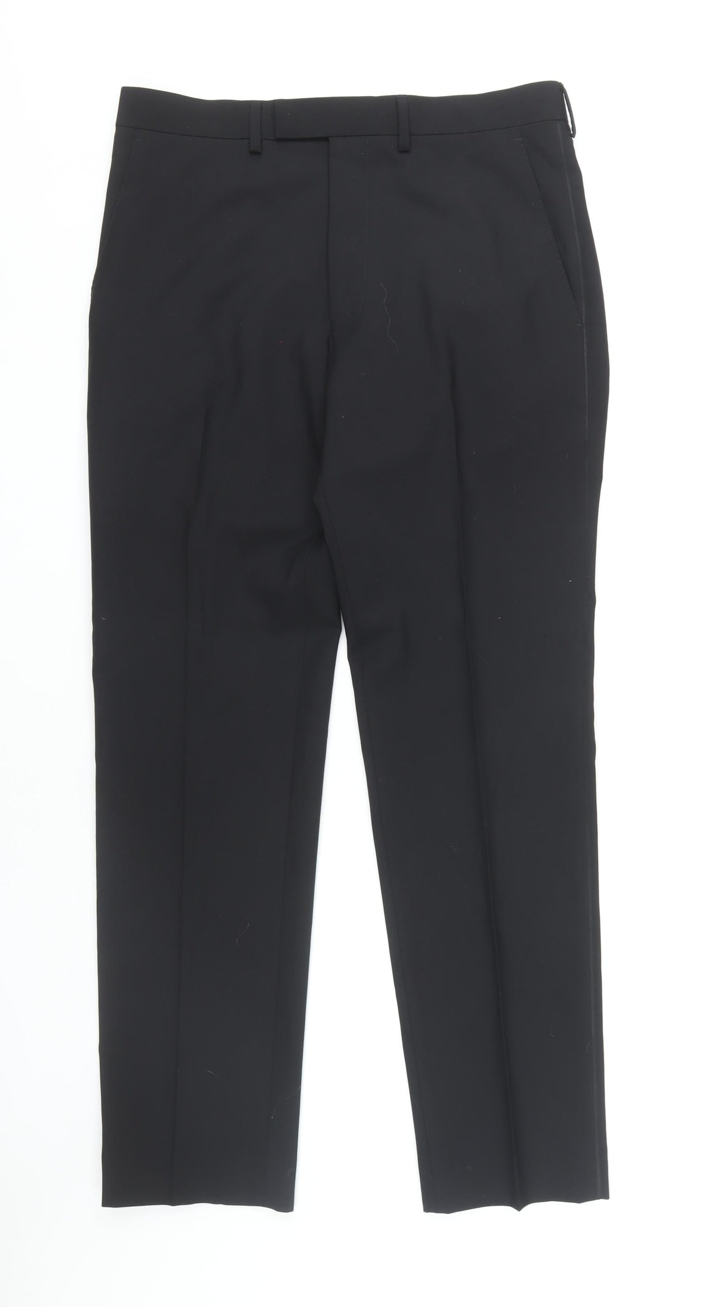 Kin by John Lewis Men's Black Wool Trousers Size 32