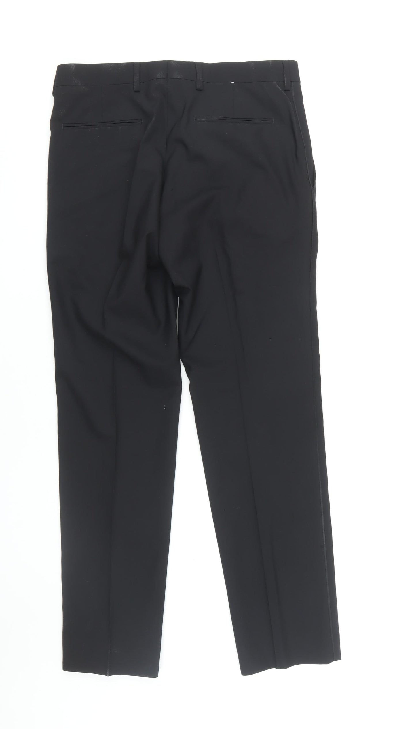Kin by John Lewis Men's Black Wool Trousers Size 32