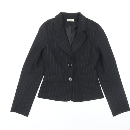 Pimkie Women's Black Pinstripe Blazer Jacket Size 6