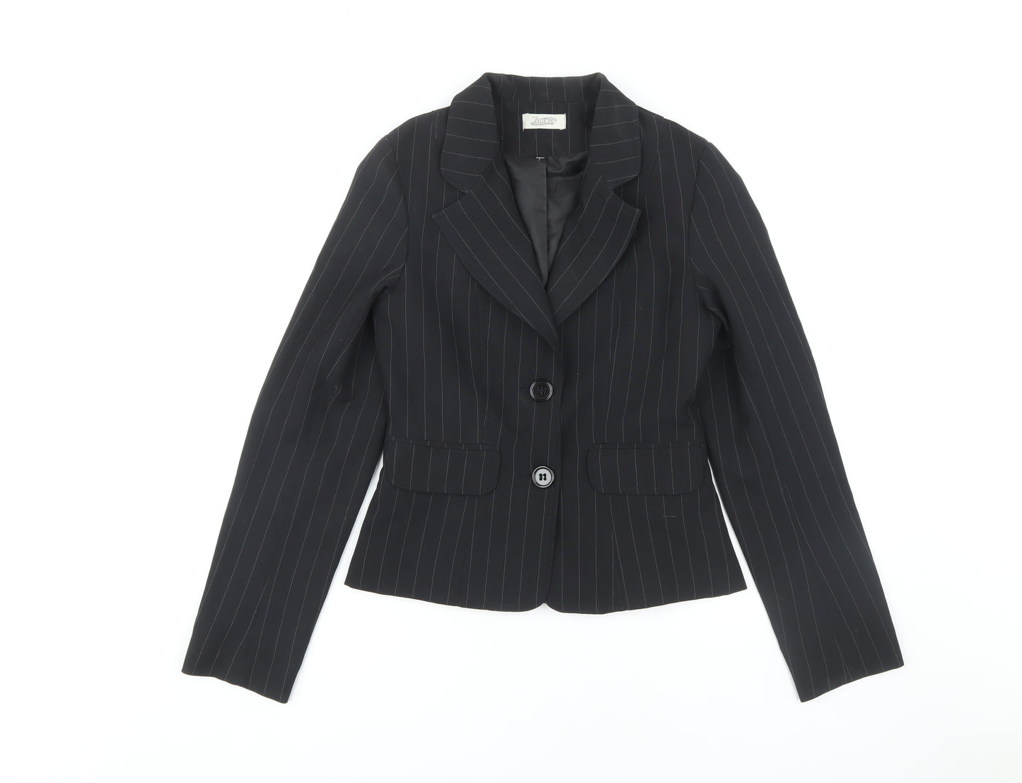 Pimkie Women's Black Pinstripe Blazer Jacket Size 6