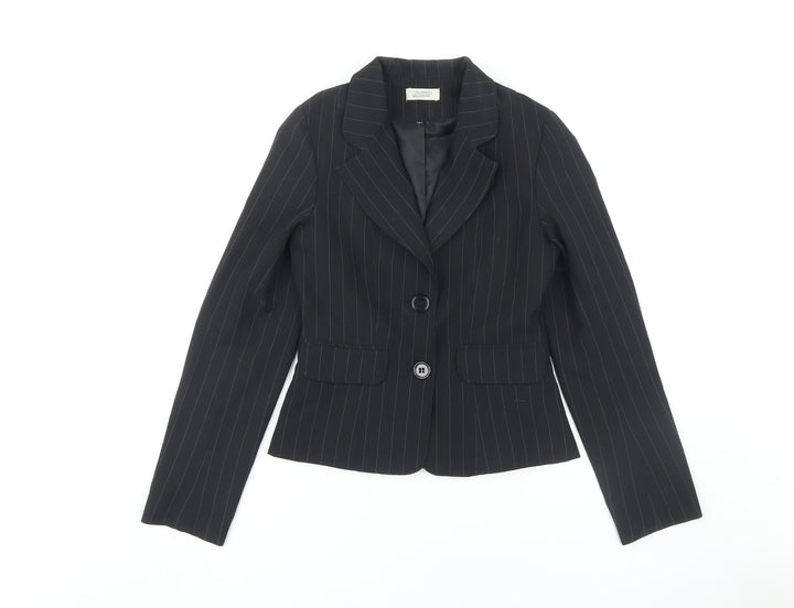Pimkie Women's Black Pinstripe Blazer Jacket Size 6