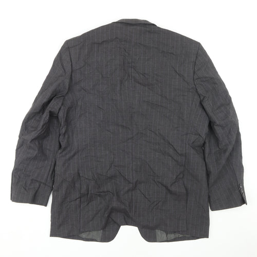 Burton Men's Grey Striped Suit Jacket 42 Short