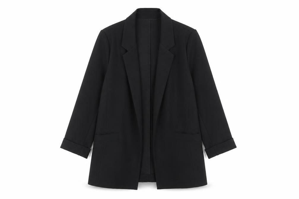 Front view of New Look Women's Black Blazer, size 10, Elegant Tailored