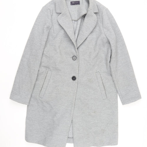 Marks and Spencer Women's Grey Long Blazer Coat Size 16