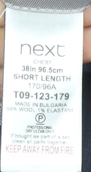 Next Men's Blue Wool Blazer 38 Short Length Jacket