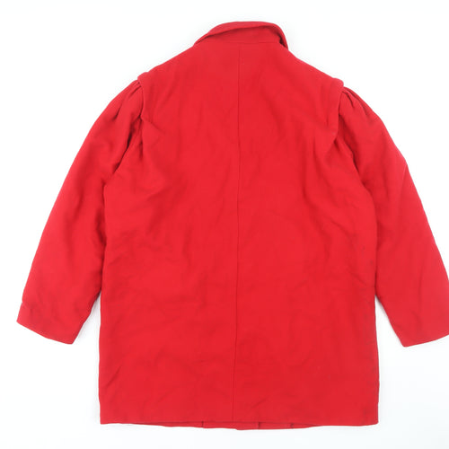EX Women's Red Wool Mid-Length Coat Size 16