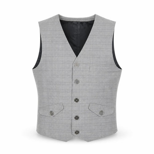Burton Men's Grey Check Waistcoat S, Formal Sleeveless
