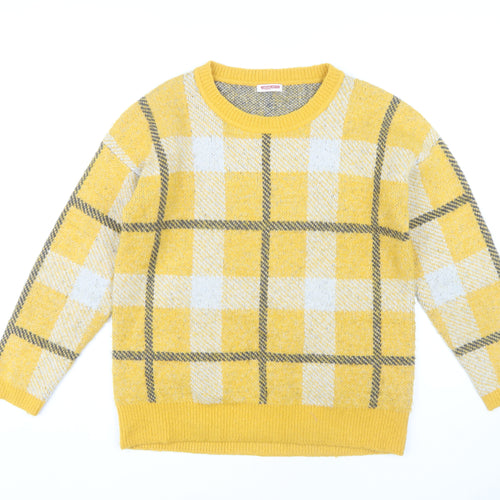 Damart Women's Yellow Plaid Pullover Jumper M