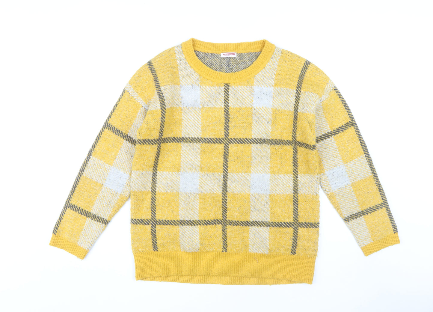 Damart Women's Yellow Plaid Pullover Jumper M