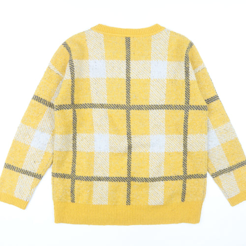 Damart Women's Yellow Plaid Pullover Jumper M
