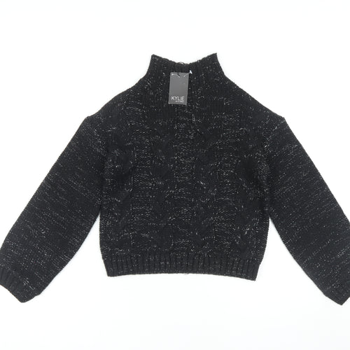 M&Co Girls Black Pullover Jumper 12 Years Acrylic Knit New