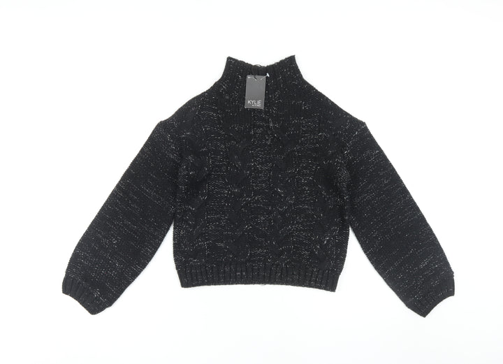 M&Co Girls Black Pullover Jumper 12 Years Acrylic Knit New