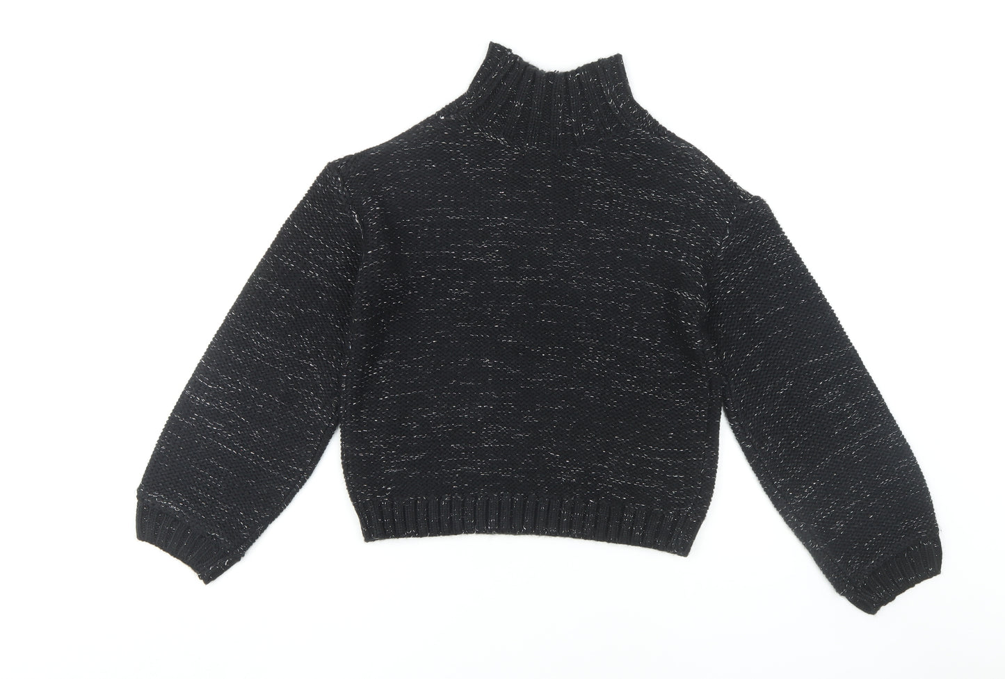 M&Co Girls Black Pullover Jumper 12 Years Acrylic Knit New