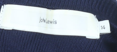 John Lewis Women's Blue Full Zip Jumper, Size 14
