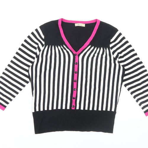 Precis Women's Multicoloured Cardigan M, V-Neck, Stripe