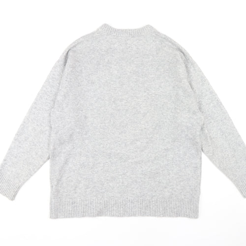 Zara Grey Women's Graphic Pullover Jumper Size 14
