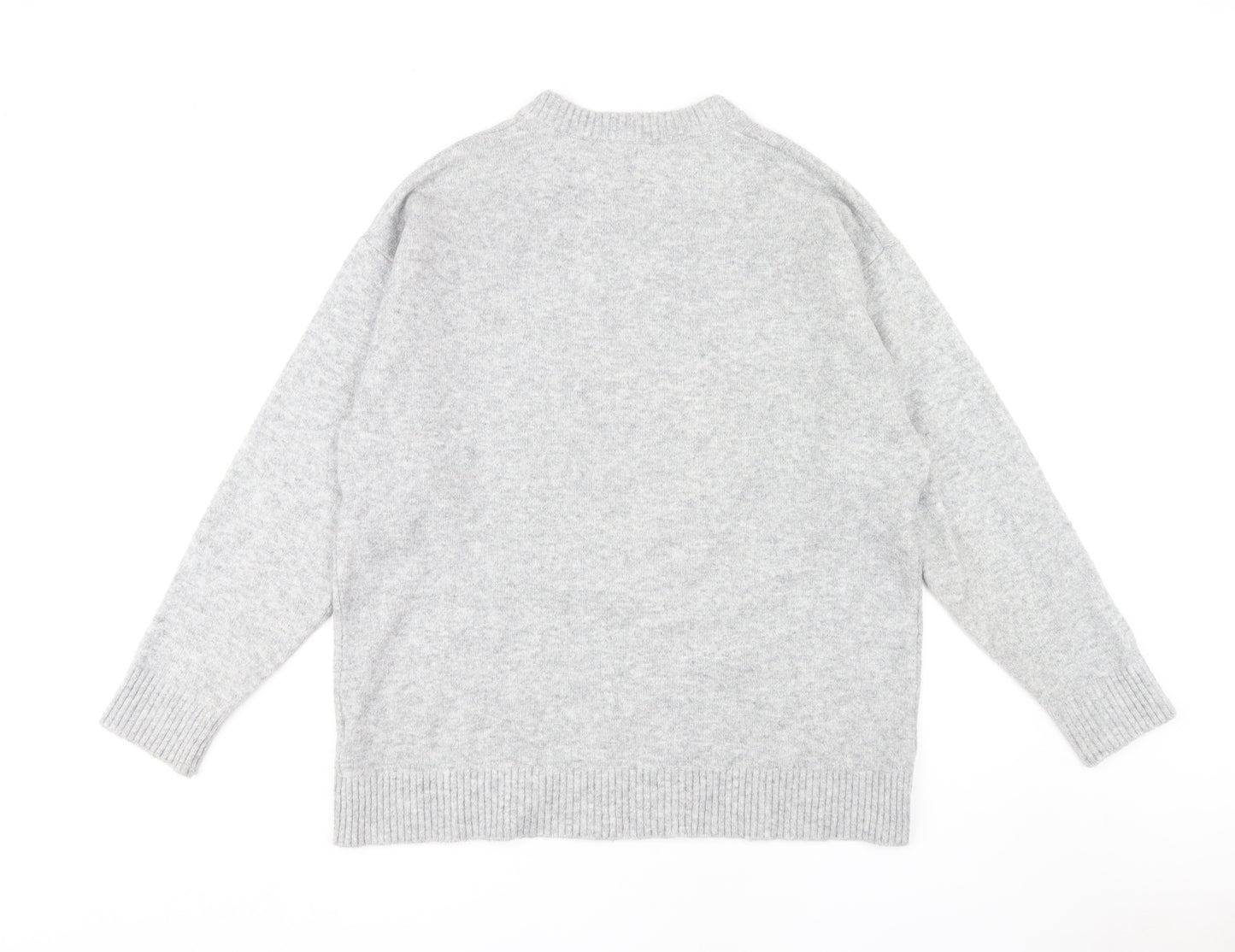 Zara Grey Women's Graphic Pullover Jumper Size 14