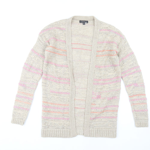 Warehouse Women’s Multicoloured Cardigan UK 6, Open-Knit