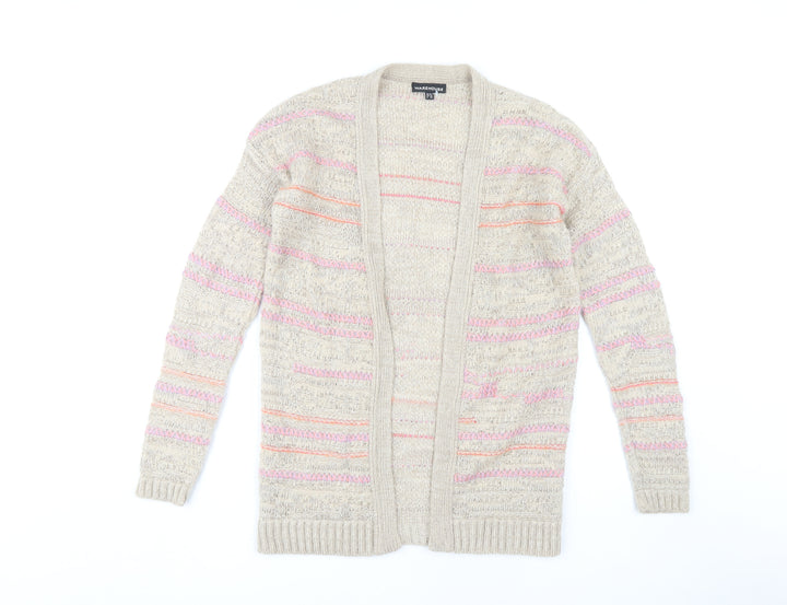 Warehouse Women’s Multicoloured Cardigan UK 6, Open-Knit