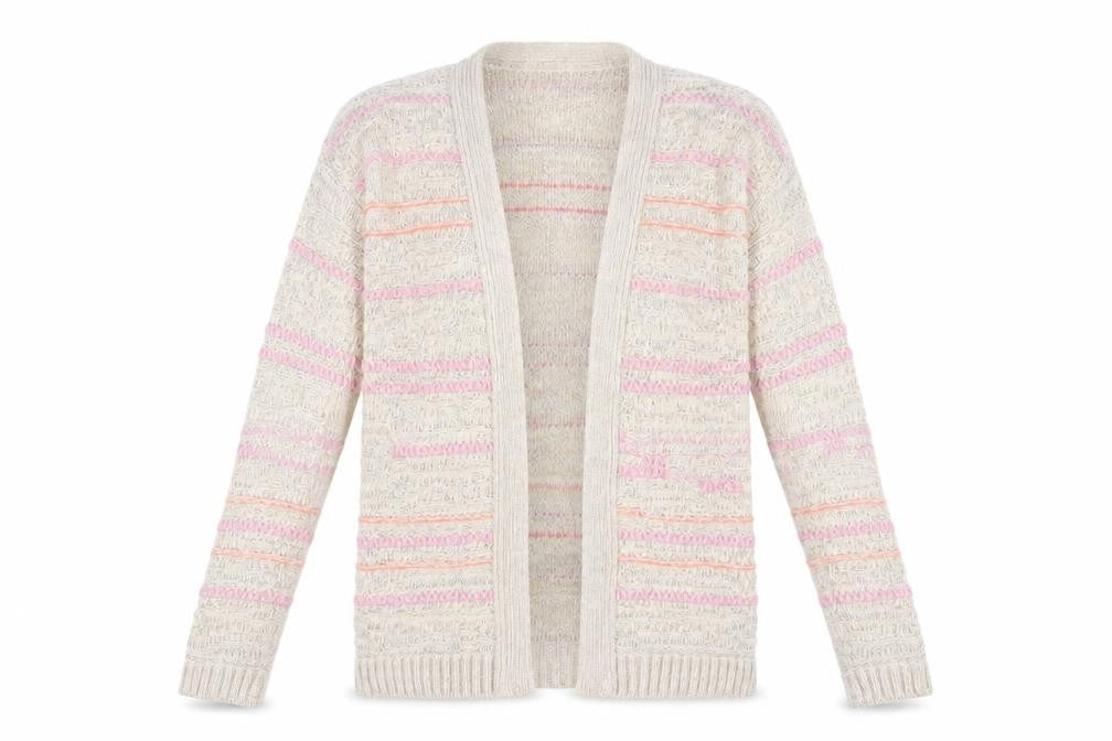 Warehouse Women’s Multicoloured Cardigan UK 6, Open-Knit