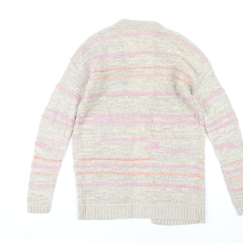 Warehouse Women’s Multicoloured Cardigan UK 6, Open-Knit