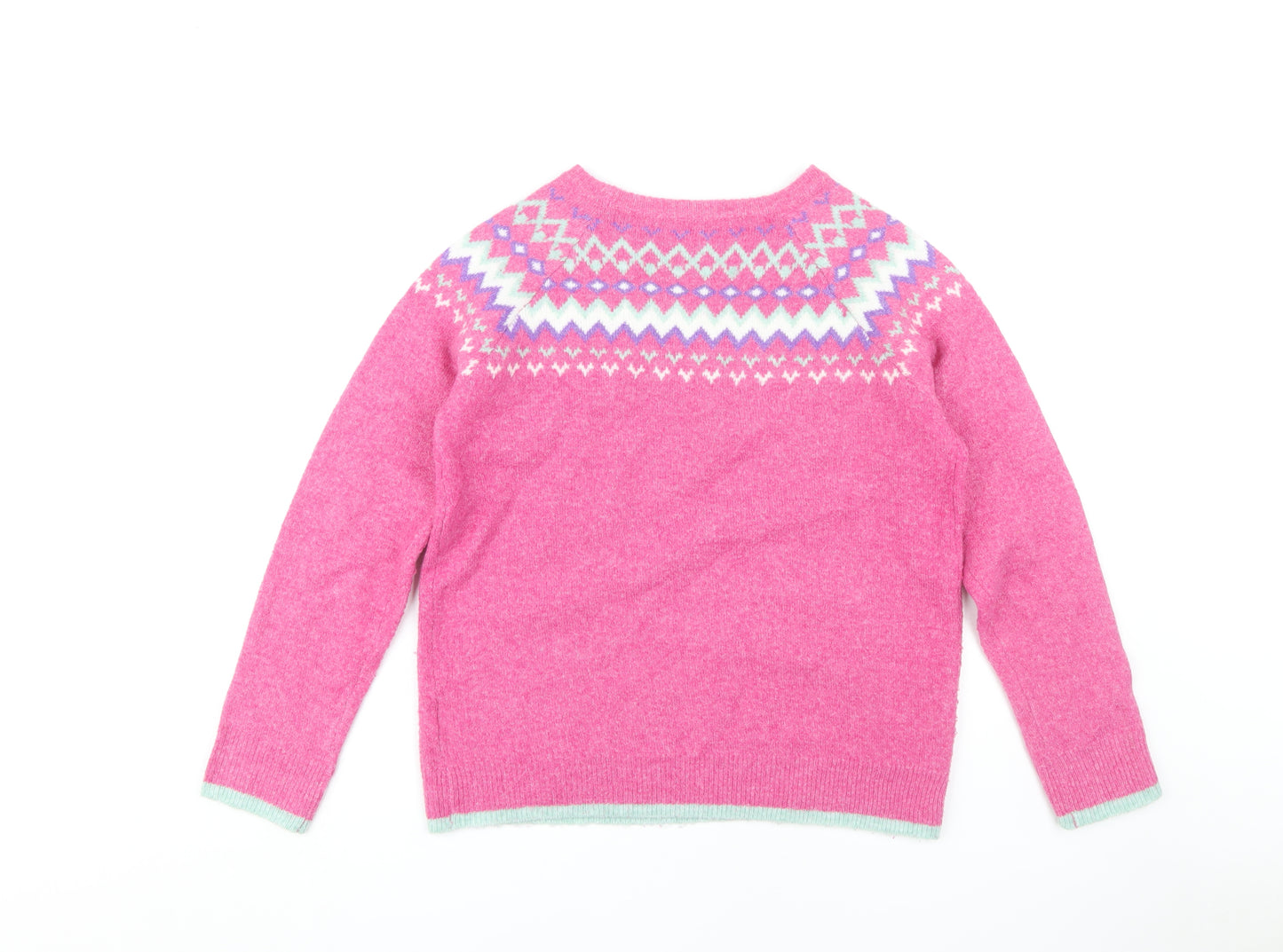 Bonmarché Women's Pink Fair Isle Pullover Jumper Size 10