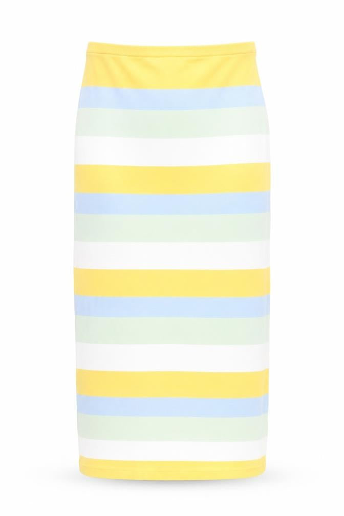 Front view of Sabo Women's Multicoloured Striped Pencil Skirt XL