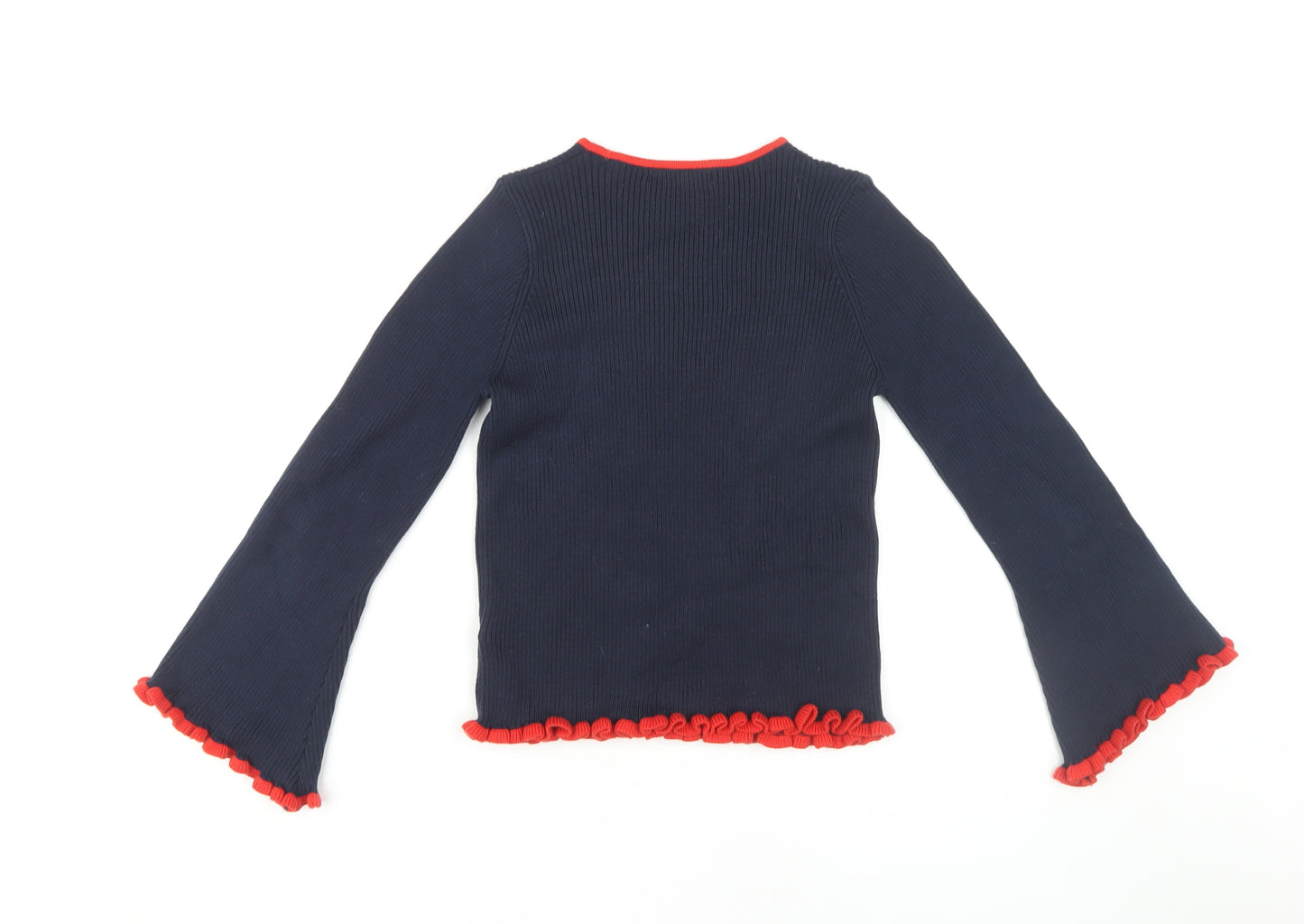 Marks and Spencer Girls Navy Jumper 10-11 Yrs Cotton Festive